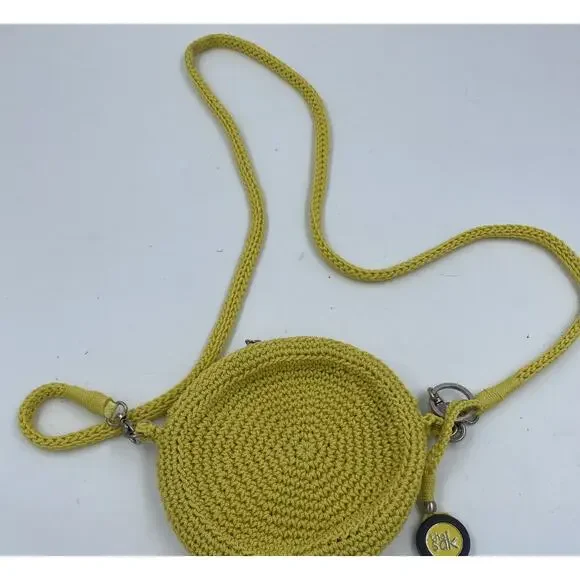 The Sak Women's Crochet Crossbody Bag Round Yellow California Cool - Picture 1 of 10